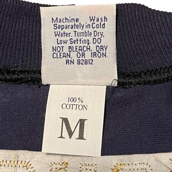 Vintage Foghorn 948 Signature Sportswear Navy Gold Cotton Jersey Shirt M - Picture 7 of 7